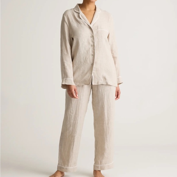 Quince Linen Long Sleeve Pajama Set Size Large - Picture 14 of 14